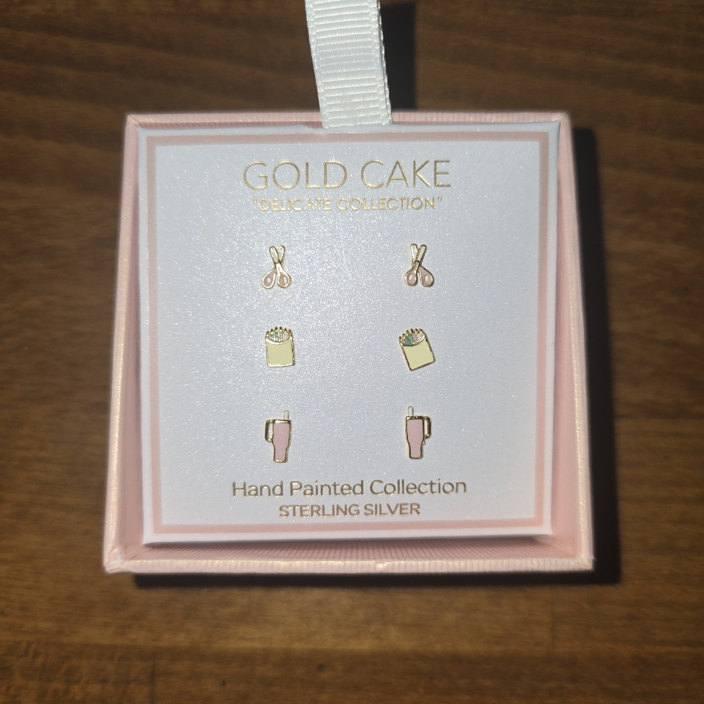 Gold Cake Earrings